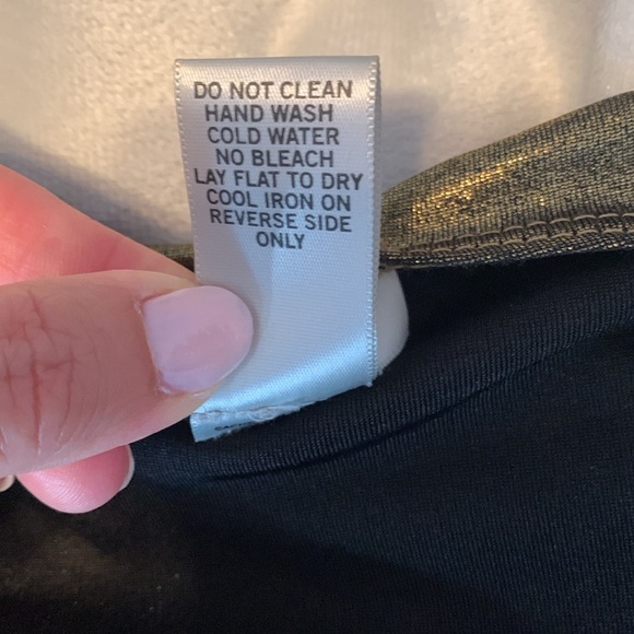 Cache liquid gold bronze twist knot front long sleeve metallic vneck blouse SML - Picture 8 of 8